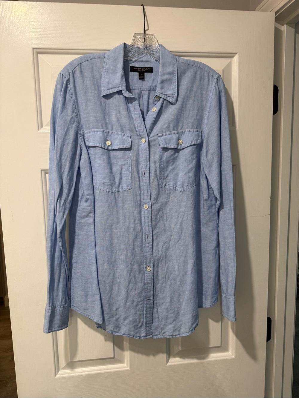 Banana Republic Light Blue Linen Button-Down Shirt